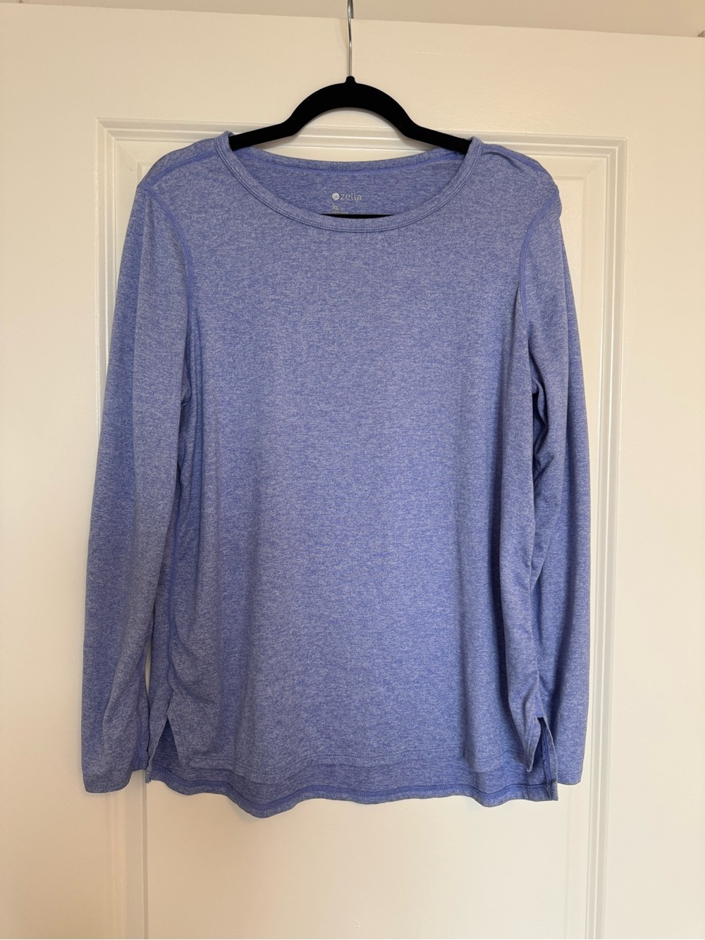 Zella Women's Long-Sleeve Crewneck Top in Heather Purple
